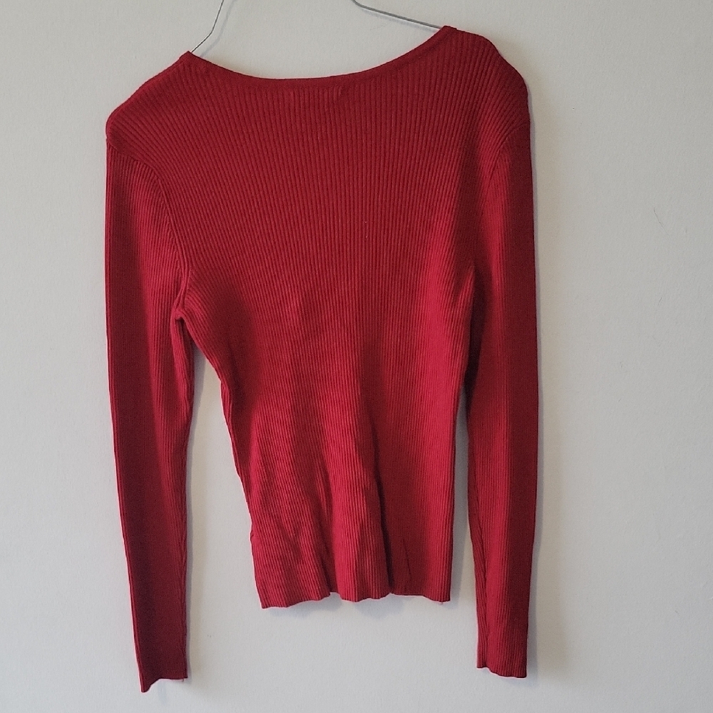Guess Red Lace-Up Women's Top - Picture 3 of 3